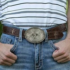 Montana Silversmiths Longhorn Collection Western Attitude Belt Buckle