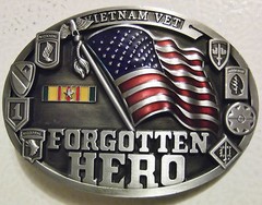 VIETNAM VETERAN BELT BUCKLE – FORGOTTEN HEROES – USA MILITARY VET