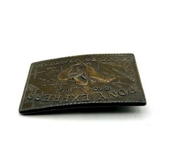 Vintage Brass Pony Express St. Joe To Sacramento Belt Buckle 3 1/2&Prime; Bronze Tone