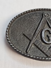 Vintage Masonic Masons BTS Brass Belt Buckle