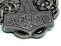 Thor&rsquo;s Hammer Belt Buckle Viking Celtic Raven Skane Metal Pewter Buckle Only