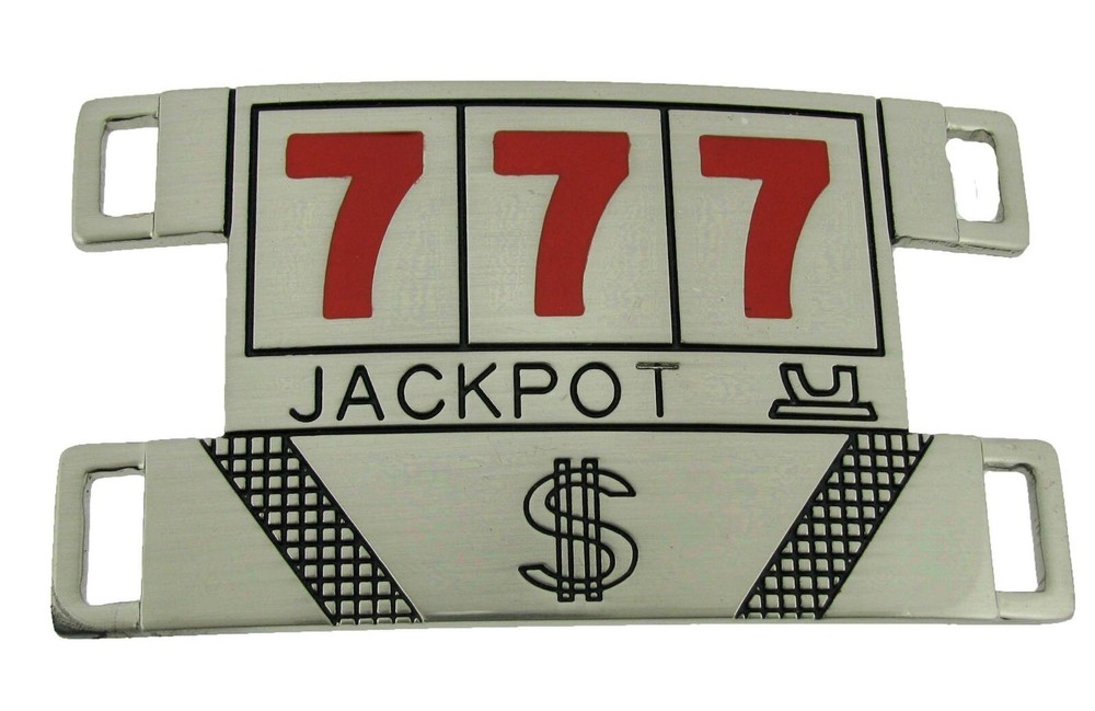 777 Lucky Number Slot Machine Jackpot Las Vegas Casino Collectible Belt Buckle