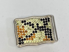 Unique Vintage Mixed Color And Pattern Rhinestone Belt Buckle – F