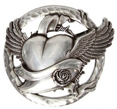 Western Antique Flying Heart Belt Buckle fit&rsquo;s up to 1-1/2&Prime; (38mm) Belt