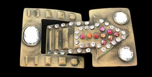Arrow Rhinestone Vintage Hippie 60&rsquo;s 70 Peace Love Belt Buckle Buckles