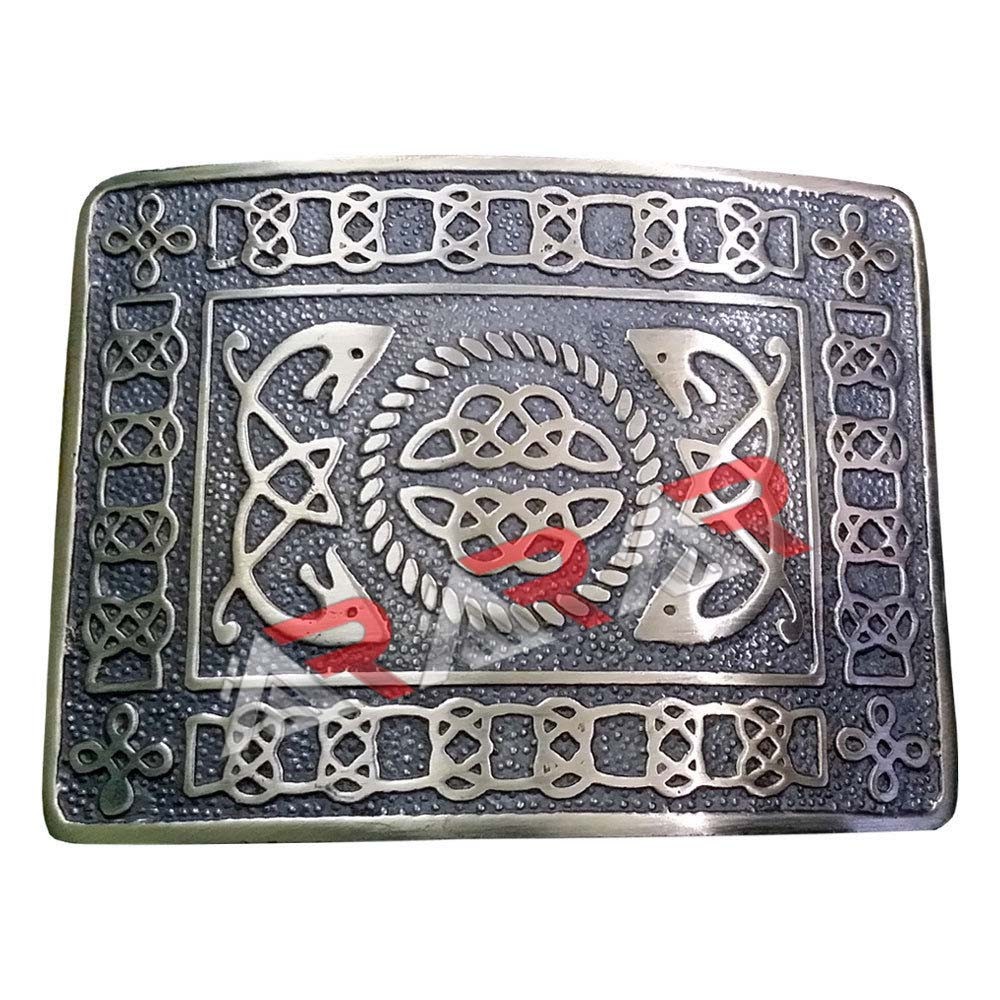 AAR Highland Kilt Belt Buckles Celtic Design High Quality Black & Antique Finish