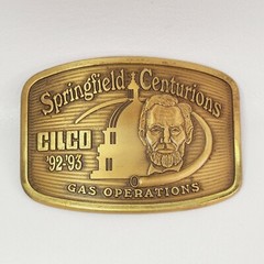 Springfield Centurions Belt Buckle Cilco &rsquo;92-&rsquo;93 Gas Operations Central Illinois