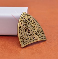 Antique Brass Western Cowboy Rodeo Floral 5 pcs Set Belt Buckle fit 1-1/2&Prime; Belt
