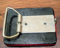 Abstract Glass Belt Buckle Red Green Orange Black Men&rsquo;s Clamp Closure 2 Inch