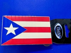Puerto Rico Flag Commemorative Patriotic 2004 Belt Buckle by Silver Moon