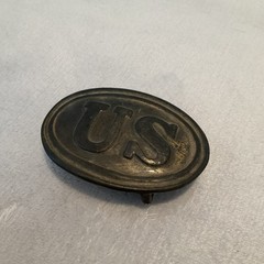 Civil War US Union Belt Buckle Brass Replica? Vintage Oval