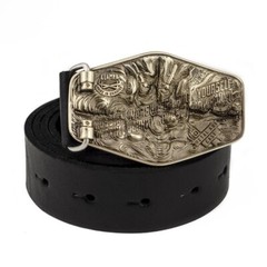 Warship done! German silver belt buckle, ukrainian trident, russian combat ship
