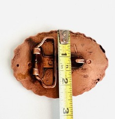 Vintage Copper BELT BUCKLE Racing Dirt Bike Motorcycle Chain Edge