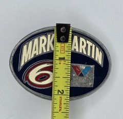 Vintage 90s Nascar Mark Martin Special Edition Valvoline Pewter Belt Buckle