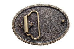 Men Gold Metal Buffalo Bull Belt Buckle Cowboy Western Fashion Oval Shape Casual