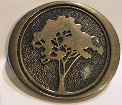 Solid Brass Tree Design Western Belt Buckle Bronze for Men BTS Vtg