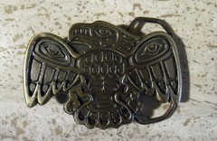 The Great American Buckle Co USA 1983 Brass Northwest Coast Design