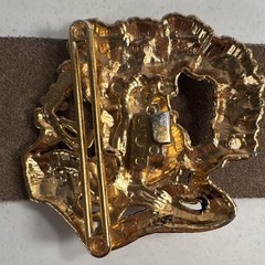 Gold Tone Lion & Floral Metal Bar Belt Buckle for Men, Fits 2 in Belt
