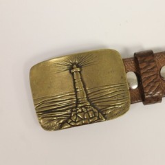 Lighthouse Antique Brass Belt Buckle – Nautical Style Maritime Buckle