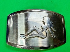 Mud Flap Sexy Girl Woman Silhouette Figure Silver Tone Trucker Biker Belt Buckle