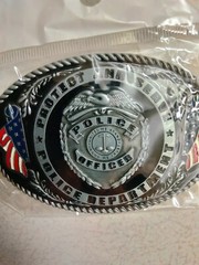 Glossy, Patriotic Cop, Police Department metal belt Buckle, New!