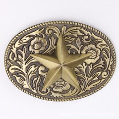 Five Pointed Star Belt Buckle Western Cowboy Motorcycle Riding Belt Buckle