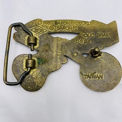 Vintage 1980 Solid Brass Baron Buckles Bluegrass Banjo & Guitar Mens Belt Buckle