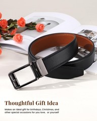 AWAYTR Ratchet Dress Belt for Men – Fit Waist: 36&Prime;-42&Prime;, Gunmetal Buckle-black