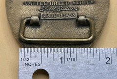 VINTAGE TONY LAMA CATTLE BREED SERIES FIRST EDITION SOLID BRASS BELT BUCKLE