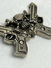 Lot 3 Vintage Belt Buckles Rocawear Skull Guns Metal Heavy Biker Punk