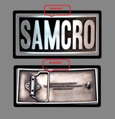 (2) SAMCRO SONS OF ANARCHY – SOA MOTORCYCLE BIKER GEAR 4 1/4&Prime; X 2&Prime; BELT BUCKLES
