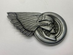 Eagle Head Wing Skull Motorcycle Wheel Rim Biker Punk Vibe Belt Buckle