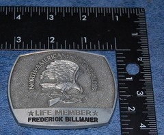 North American Hunting Club Life Member (Fred Billmaier) Belt Buckle, Complete