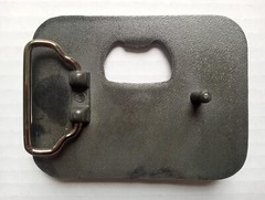 Metal Belt Buckle Long Horn Steer Bottle Opener Black Silver Tone Western Cowboy