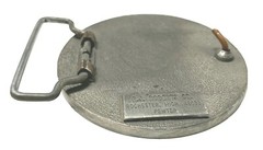 Vintage RJ Roberts Arm & Hammer Pewter Belt Buckle Product Advertising Made USA