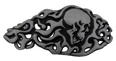 New Men Women Skull Belt Buckle Gray Metal Tattoo Gothic Halloween Costume Biker