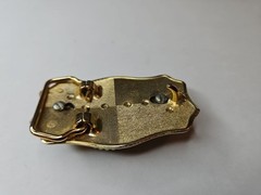 Gold Color Oval Western Natural Black Onyx Cabochon Cab Belt Buckle
