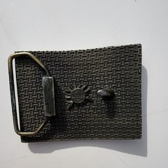 Vintage Brass Minnesota Militia Belt Buckle Lewis Buckles Chicago