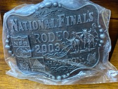 Hesston Wrangler 2003 Silver Tone NFR National Finals Rodeo Belt Buckle VTG