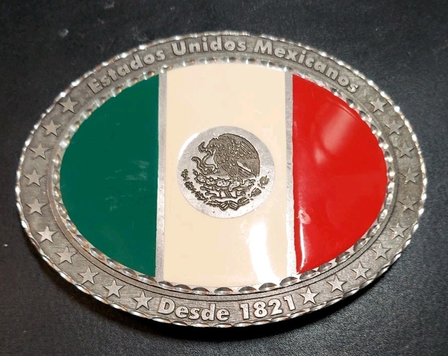 Mexico Flag Belt Buckle