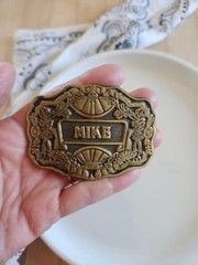 Oden Inc Western Engraved Plate Belt Buckle Gold Tone Antique Finish