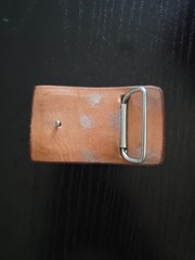 Vintage NATIVE AMERICAN Belt Buckle TOOLED Handcrafted WESTERN Leather Aztec