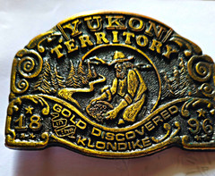 Yukon Territory Klondike Gold Rush 1896 Metal Belt Buckle Antique Finish 1.5&Prime;
