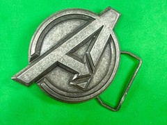 Marvel Comics Avengers Superhero Movie Logo Silver Color Used Belt Buckle