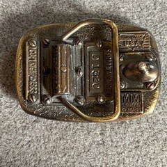 Steam Locomotive 17 Belt Buckle 2 x 1 1/2 Brass and Enamel Finish MM Limited