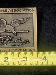VINTAGE National Rifle Association NRA Belt Buckle America Founded By Gun Owners