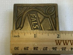 1975 Falstaff Belt Buckle Beer Alcohol Advertising U-168 Beramot Brass Works