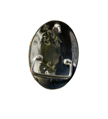 Western Initial Belt Buckle 3.5 x 2 5/8 in Oval R Silver Engraved Gold 1.75