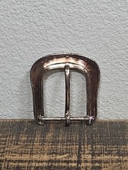 Silver Plated Western Belt Buckle With Flower Pattern & Rope Outline