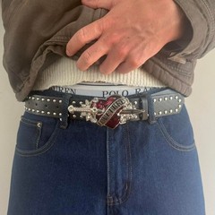 2000s Love Hurts Vintage Belt Graphic Style Adjustable Fits 26-34 Unisex Fit